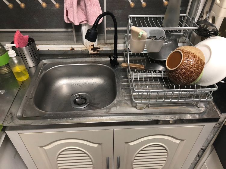 ตู้ตั้งพื้นซิงค์ล้างจาน  สีขาว มือสอง รูปที่ 3