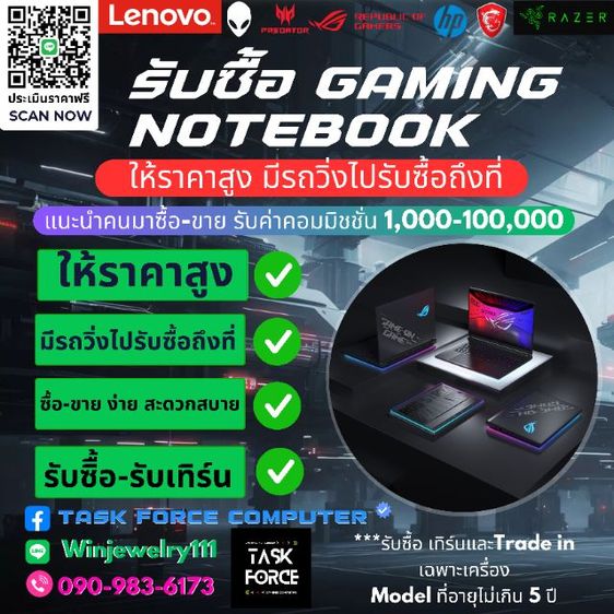  รับซื้อ ขาย เทิร์น แลกเปลี่ยน TRADE IN GAMING Notebook  MacBook PlayStation 5 ให้ราคาสูงมาก มีรถวิ่งไปรับซื้อถึงที่  รูปที่ 3