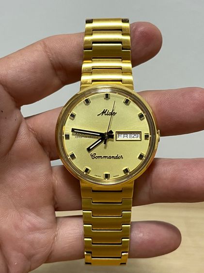 ทอง ขายมิโด้ของใหม่ไม่ผ่านการใช้งาน Vintage 60‘s Mido Commander Datoday White Day-Date Dial Ref.8429 Swiss Made