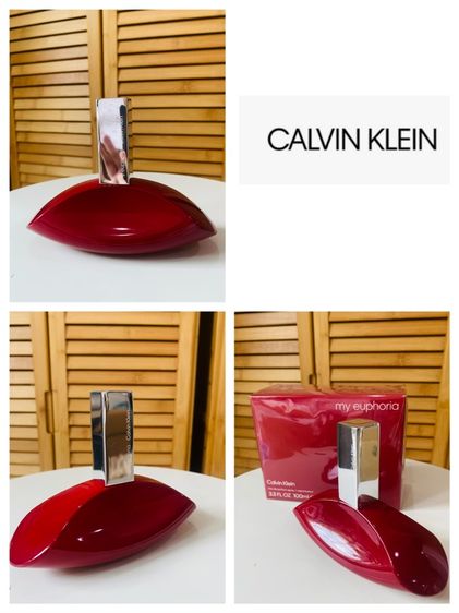 ขวดเปล่าน้ำหอมแท้ 💯 Calvin Klein My Euphoria  ขวดสีแดง ฝาสีเงิน ขนาด 100 ml พร้อมกล่อง