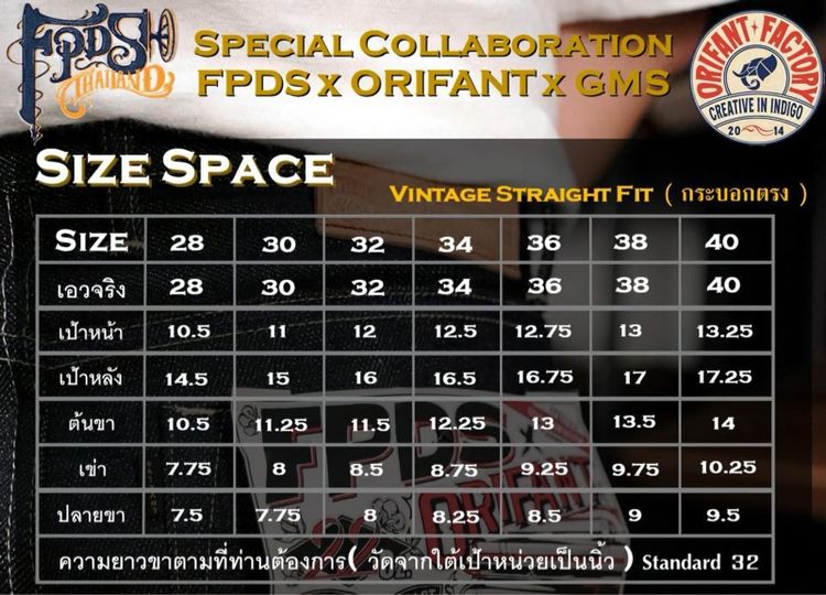 กางเกงยีนส์ ผ้าดิบ orifant x fpds  รูปที่ 3