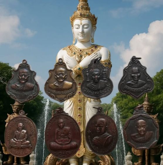 เหรียญหลวงพ่อคง หลวงปู่ทิม หลวงปู่เพิ่ม หลวงพ่อสมภพ หลวงปู่ดุลย์