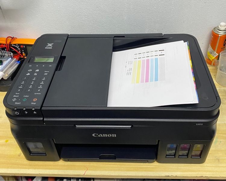 พริ้นเตอร์อิงค์เจ็ทมัลติฟังก์ชั่น เครื่องปริ้น canon รุ่น g4010 (มือสอง) พร้อมใช้งาน