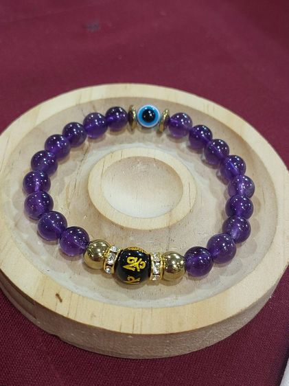 สร้อยข้อมือ Amethysts stone 8 mm คละแบบ ยาว 18 cm รูปที่ 3