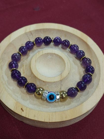 สร้อยข้อมือ Amethysts stone 8 mm คละแบบ ยาว 18 cm รูปที่ 5