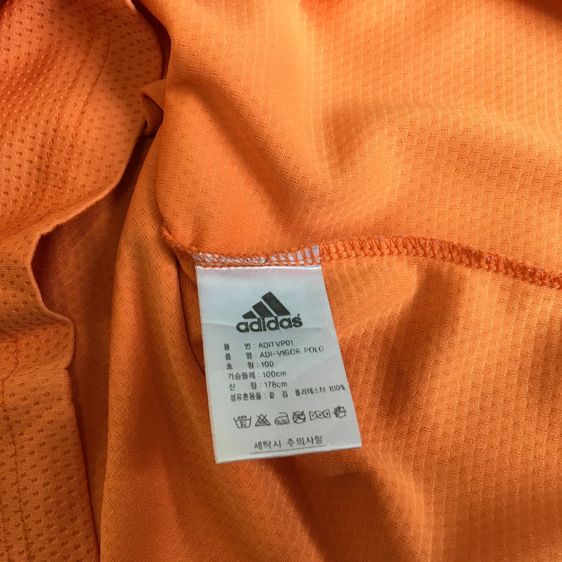 Adidas (อาดิดาส) เสื้อโปโลสีส้ม ของแท้ 💯 เนื้อผ้า Climalite ระบายอากาศดีเยี่ยม รูปที่ 9