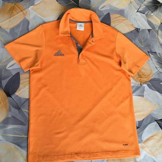 Adidas (อาดิดาส) เสื้อโปโลสีส้ม ของแท้ 💯 เนื้อผ้า Climalite ระบายอากาศดีเยี่ยม รูปที่ 2
