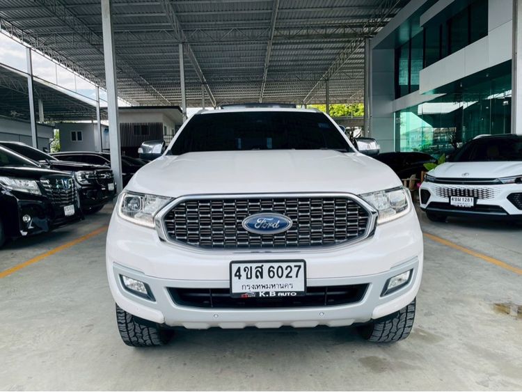 Ford Everest 2022 2.0 Titanium Plus 4WD Utility-car ดีเซล ไม่ติดแก๊ส เกียร์อัตโนมัติ ขาว รูปที่ 3