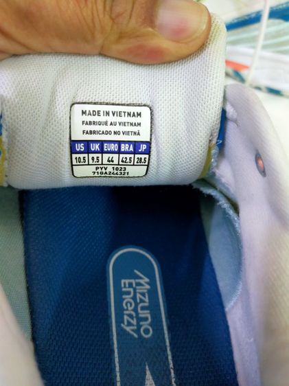 รองเท้า ตีแบด Mizuno ไซซ์ 44 28.5 สภาพใหม่ ไม่ขาด พื้นดีไม่สึก สวยๆ รูปที่ 3