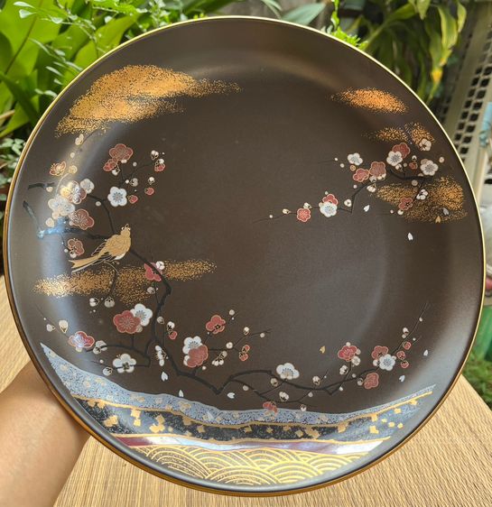 จานเคลือบงานดินเผาญี่ปุ่น ลายมงคล มือสองเหมือนใหม่ รูปที่ 2