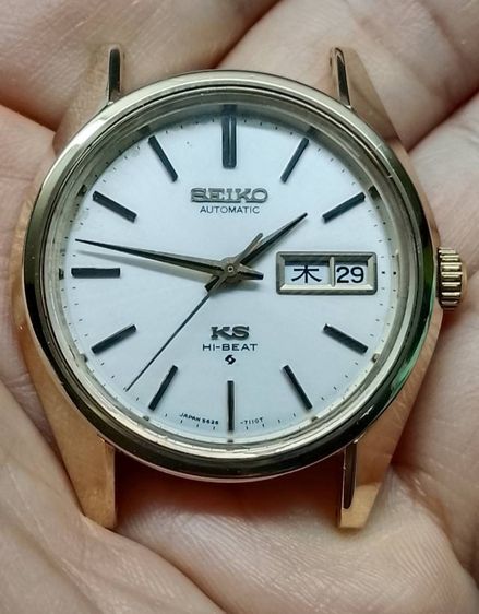 Vintage  King Seiko Cap gold 5626-7000 Automatic Day Date Hi-Beat 28800 made japan 1969's KS ออโต หน้าเดิม หลังเหรียญ ทองหุ้มเต็มตัว