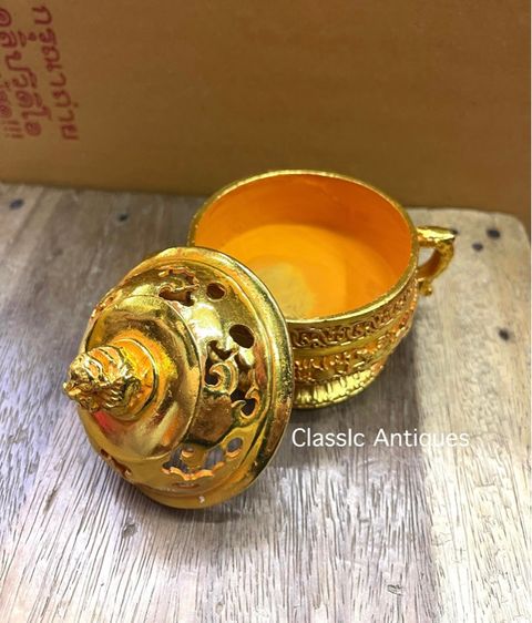 กระถาง กำยาน หัวสิงห์ กระไหล่ทอง สะสม  รูปที่ 2