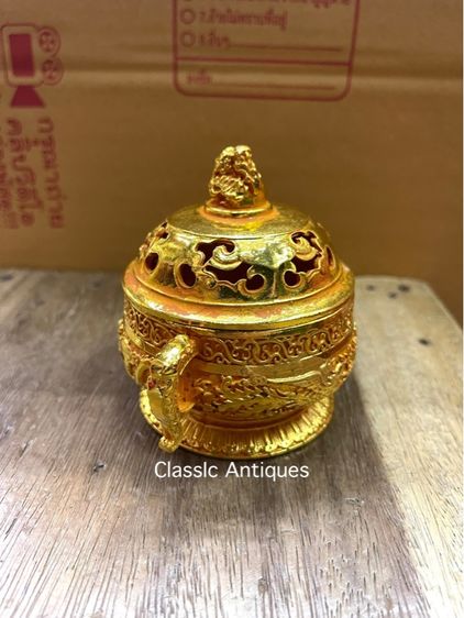 กระถาง กำยาน หัวสิงห์ กระไหล่ทอง สะสม  รูปที่ 6