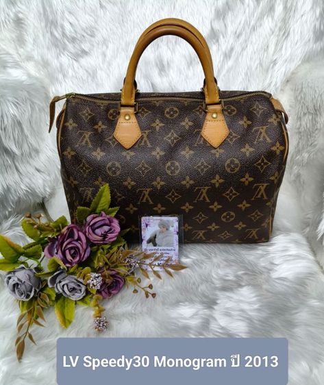 ไม่ระบุ น้ำตาล หนังแท้ Louis Vuitton lv speedy 30 monogram ปี13 ของแท้