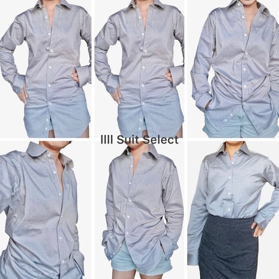 เชิ้ต แขนยาว มีปก ใส่ทำงาน ลายขาวดำ  รูปที่ 2