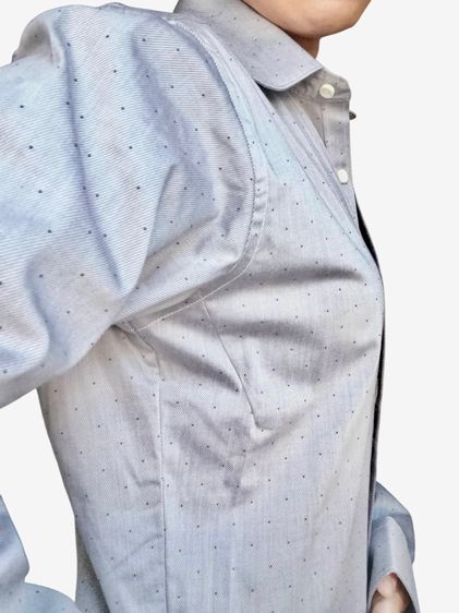เชิ้ต แขนยาว มีปก ใส่ทำงาน ลายขาวดำ  รูปที่ 5
