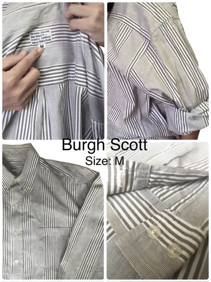 เชิ้ต แขนยาว มีปก ใส่ทำงาน ลายขาวดำ  รูปที่ 16