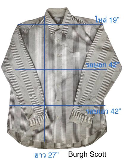 เชิ้ต แขนยาว มีปก ใส่ทำงาน ลายขาวดำ  รูปที่ 18