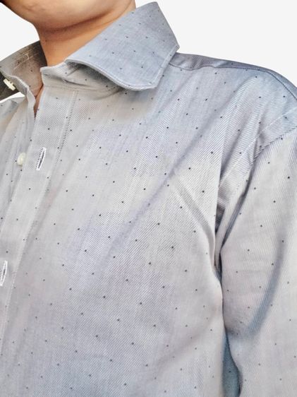 เชิ้ต แขนยาว มีปก ใส่ทำงาน ลายขาวดำ  รูปที่ 4