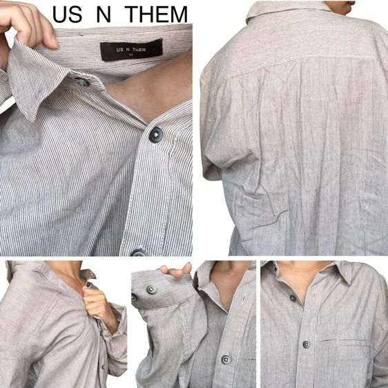 เชิ้ต แขนยาว มีปก ใส่ทำงาน ลายขาวดำ  รูปที่ 7