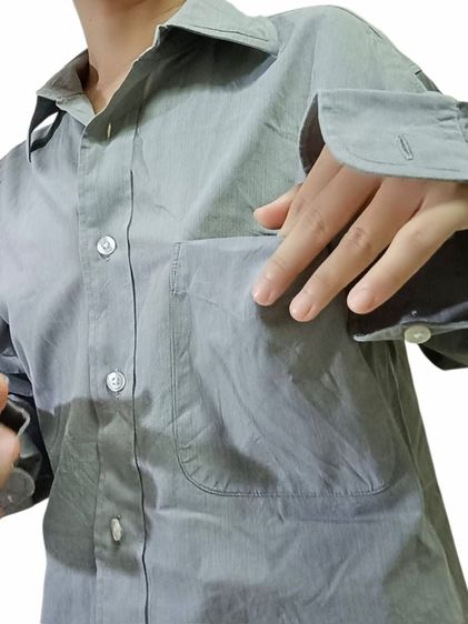 เชิ้ต แขนยาว มีปก ใส่ทำงาน ลายขาวดำ  รูปที่ 14