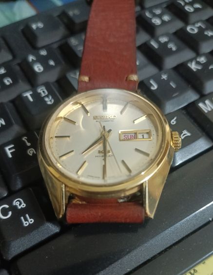 Vintage  King Seiko Cap gold 5626-7000 Automatic Day Date Hi-Beat 28800 made japan 1969's KS ออโต หน้าเดิม หลังเหรียญ ทองหุ้มเต็มตัว รูปที่ 8