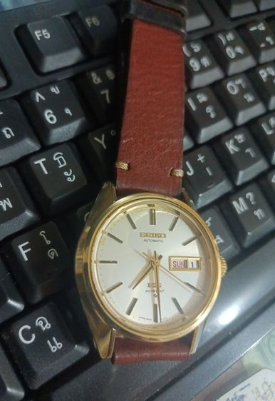 Vintage  King Seiko Cap gold 5626-7000 Automatic Day Date Hi-Beat 28800 made japan 1969's KS ออโต หน้าเดิม หลังเหรียญ ทองหุ้มเต็มตัว รูปที่ 7