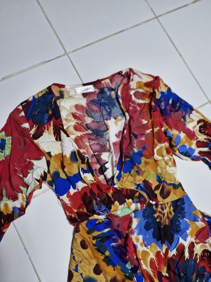 เดรสลายดอก อกถึง38 สาวไซส์ l xl รูปที่ 2
