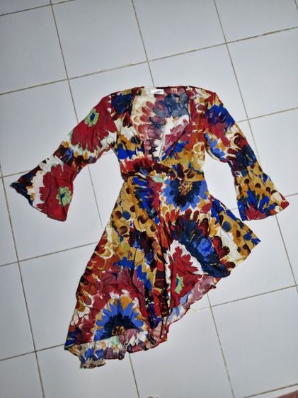 เดรสลายดอก อกถึง38 สาวไซส์ l xl