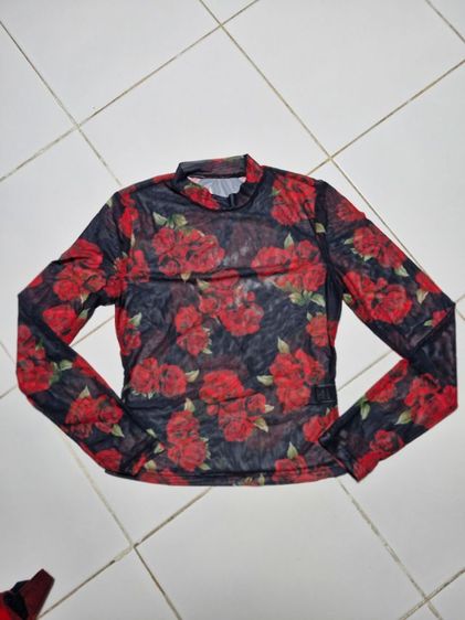 เสื้อซีทรูลายดอก อกถึง36