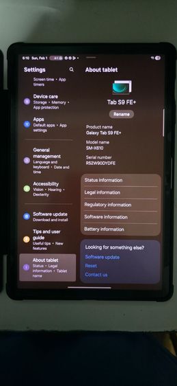 Samsung Galaxy Tab S9 FE PLUS WIFI RAM 8 ROM 128 หน้าจอ 12.9 นิ้ว  ศูนย์ไทย ประกันหมดแล้ว สภาพใหม่เอี่ยม