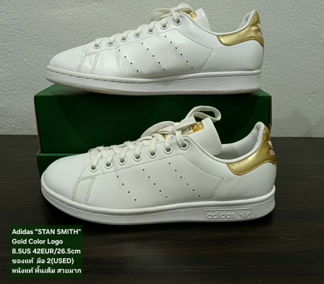 Adidas "STAN SMITH" Sneakers, Unisex 8.5US 42EU(26.5cm) Genuine and Original ของแท้ มือ 2 สภาพใกล้เคียงของใหม่, รองเท้า Adidas หนังแท้สวยมาก รูปที่ 15