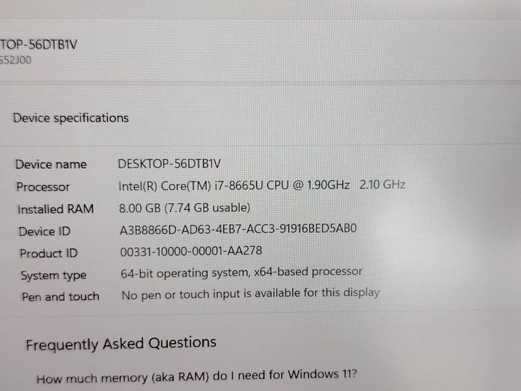 lenovo Thinkpad L490 core i7 - 8665u 1.90 Ghz Ram 8 Gb SSD M.2 256 Gb จอ 14 นิ้ว FHD รูปที่ 13