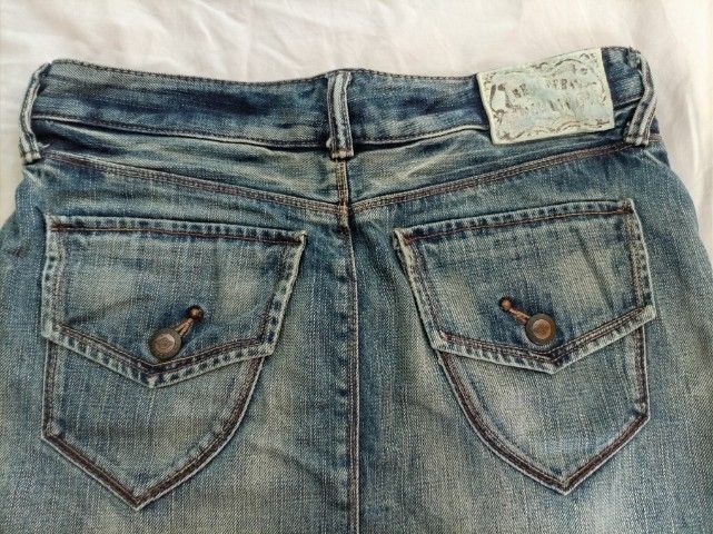 กระโปรงยีนส์ BRAPPERS แท้ 🚨มือสอง  L รูปที่ 6