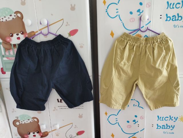 กางเกงเด็กขาสั้น มือสอง สีเขียว สีกรม ไซส์120 รูปที่ 2