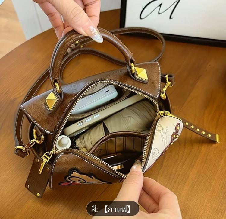 กระเป๋าสะพาย Beibaobao ลายหมี สีน้ำตาล BA0021 รูปที่ 6