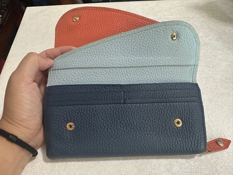 Vivienne Westwood Long Wallet กระเป๋าสตางค์ใบยาว หนังแท้ ทูโทน ฝาพับ มือสองของแท้ รูปที่ 10