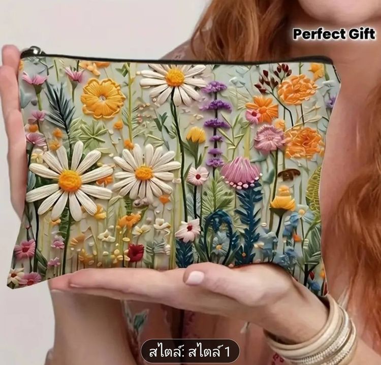 กระเป๋าเครื่องสำอางผ้าพิมพ์ลายฺ รูปที่ 5