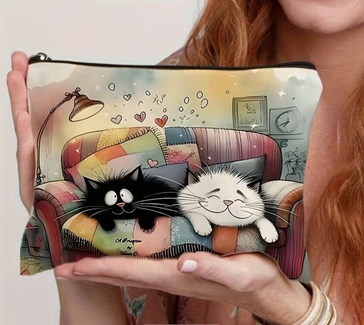 กระเป๋าเครื่องสำอางผ้าพิมพ์ลายฺ