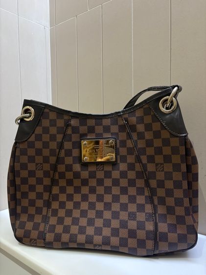 หญิง น้ำตาล หนังแท้ Louis Vuitton กระเป๋า Lv Galliera PM Damier Ebene shoulder bag