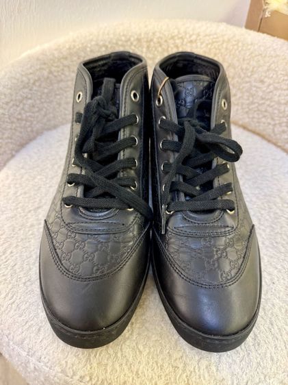รองเท้าผ้าใบ ดำ หนังแท้ UK 4 | EU 36 2/3 | US 5.5 อื่นๆ Gucci Guccissima Hi-Top Sneakers 
