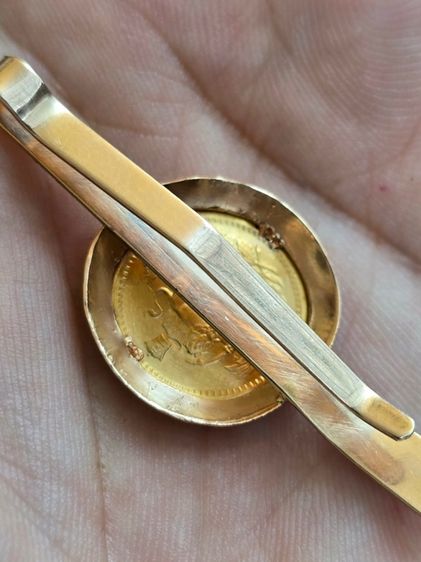 Clip Coin 12 22k Gold หน้าเหรียญ ที่หนีบแบงค์หรือเนคไท เ รูปที่ 7