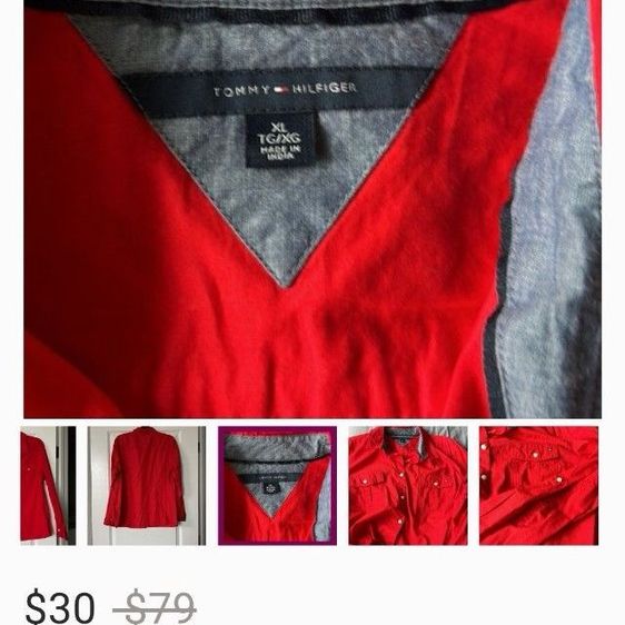 เสื้อเชิ๊ต​แบรนด์​  TOMMY.​ มือ​ 2​  สภาพใหม่ รูปที่ 6