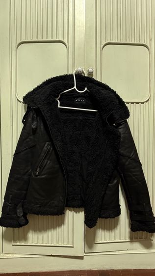 เสื้อหนังชามัวร์สีดำขนแกะหนานุ่ม ติดลบได้ งานป้ายเกาหลี  แบรนด์ Stage เสื้อกันหนาว เสื้อขนแกะ รูปที่ 9