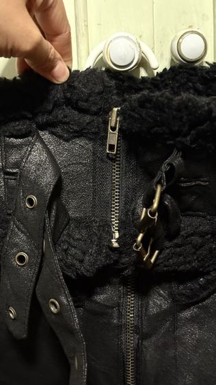 เสื้อหนังชามัวร์สีดำขนแกะหนานุ่ม ติดลบได้ งานป้ายเกาหลี  แบรนด์ Stage เสื้อกันหนาว เสื้อขนแกะ รูปที่ 7