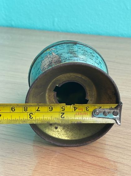 กระปุกออมสิน ลูกโลก สังกะสี เก่าโบราณสะสม รูปที่ 8