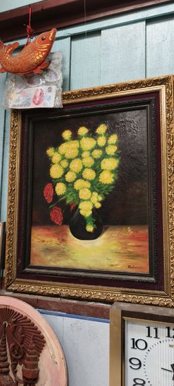 ภาพสีน้ำมันสวยงามเก่าผืนผ้าใบ รูปที่ 3