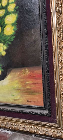 ภาพสีน้ำมันสวยงามเก่าผืนผ้าใบ รูปที่ 6