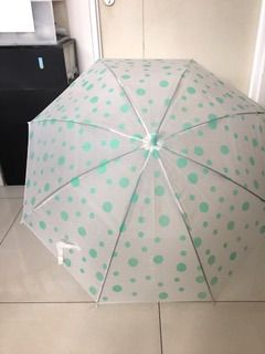 2 BLUE AND GREEN POLKA DOT UMBRELLAS - 2 UMBRELLAS รูปที่ 3