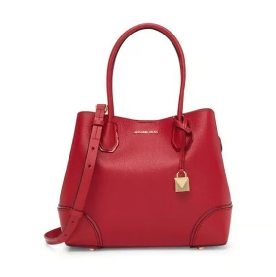 หญิง แดง หนังแท้ MICHAEL MICHAEL KORS Mercer Small (RED)